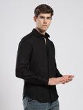 Midnight Black Linen Shirt – Signature Fit
