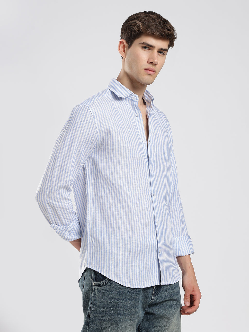 Ocean Blue Striped Linen Shirt – Coastal Edit