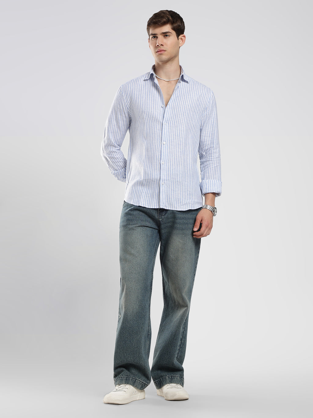 Ocean Blue Striped Linen Shirt – Coastal Edit