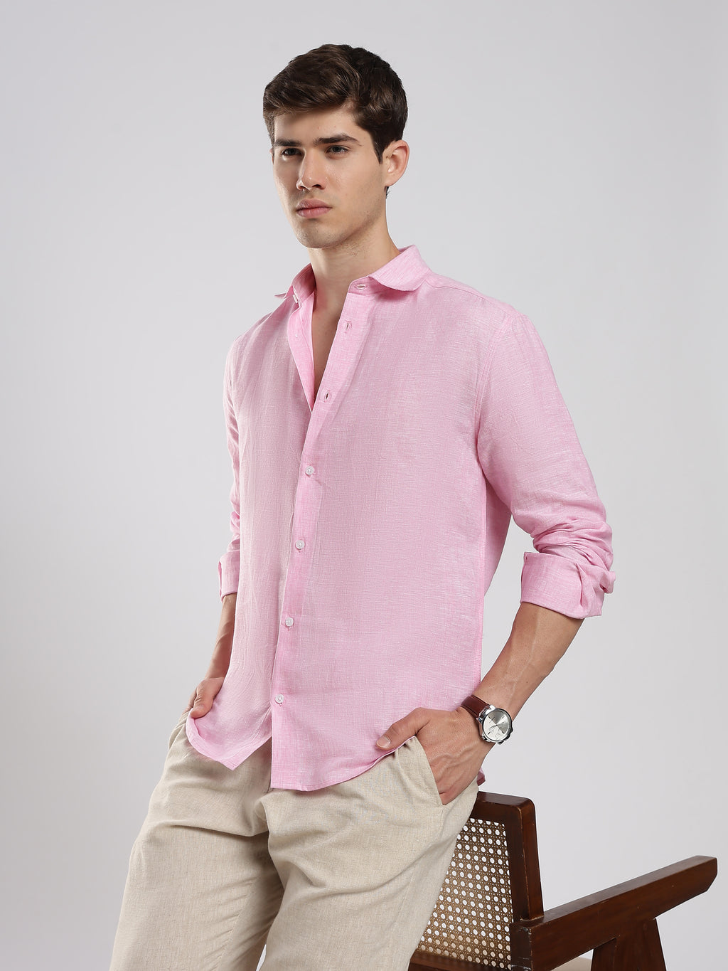 Blush Pink Linen Shirt – Soft Luxury Essential