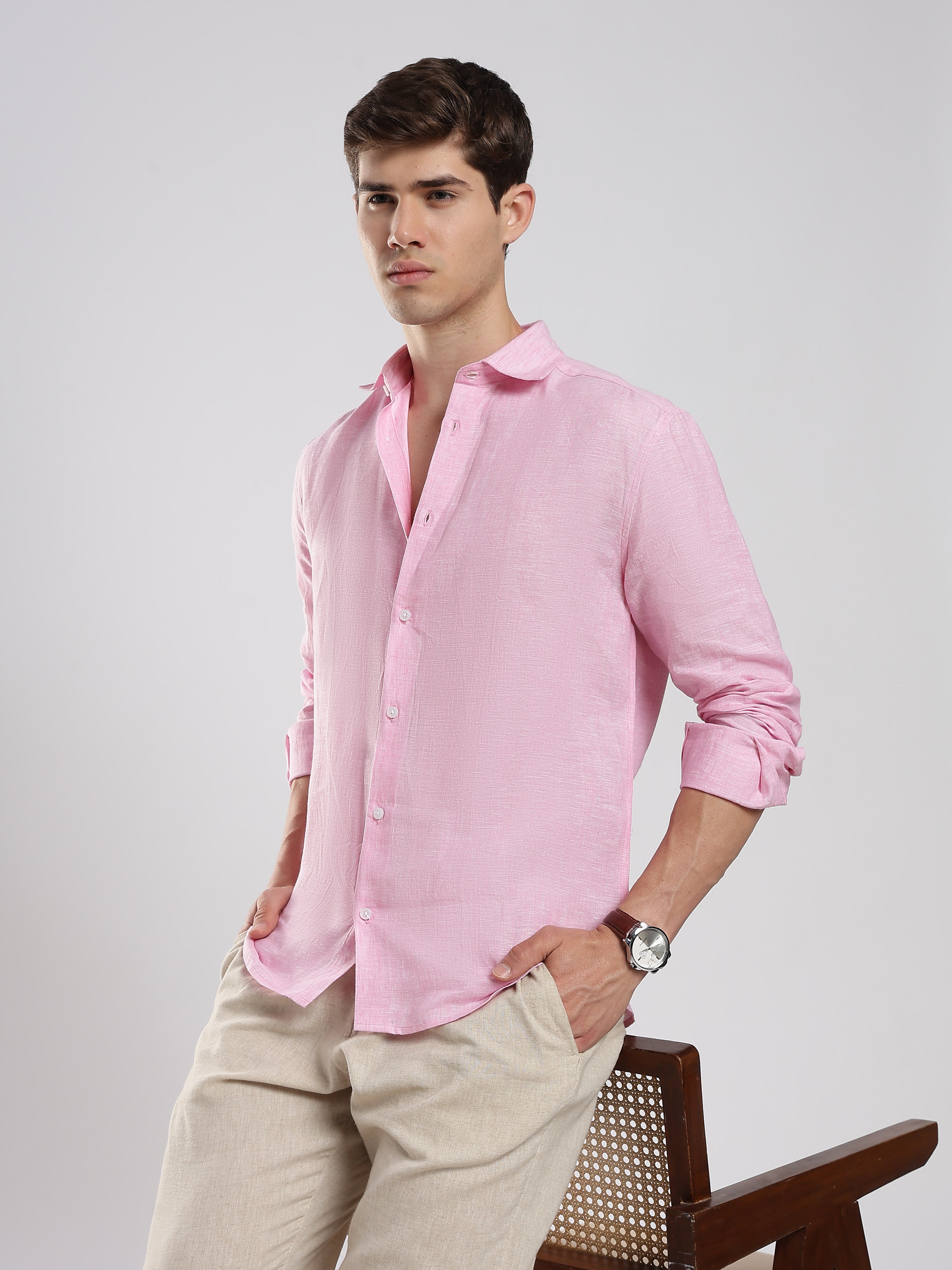 Blush Pink Linen Shirt – Soft Luxury Essential