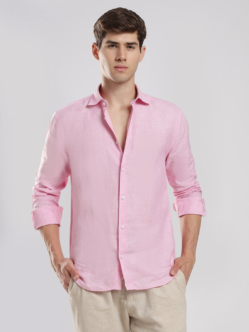 Blush Pink Linen Shirt – Soft Luxury Essential