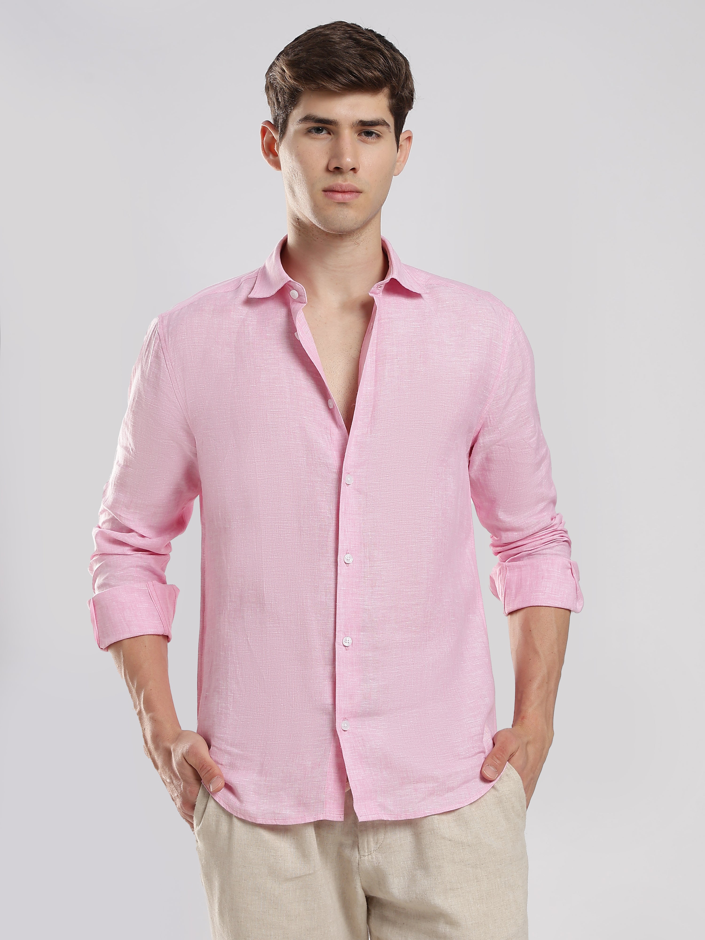 Blush Pink Linen Shirt – Soft Luxury Essential