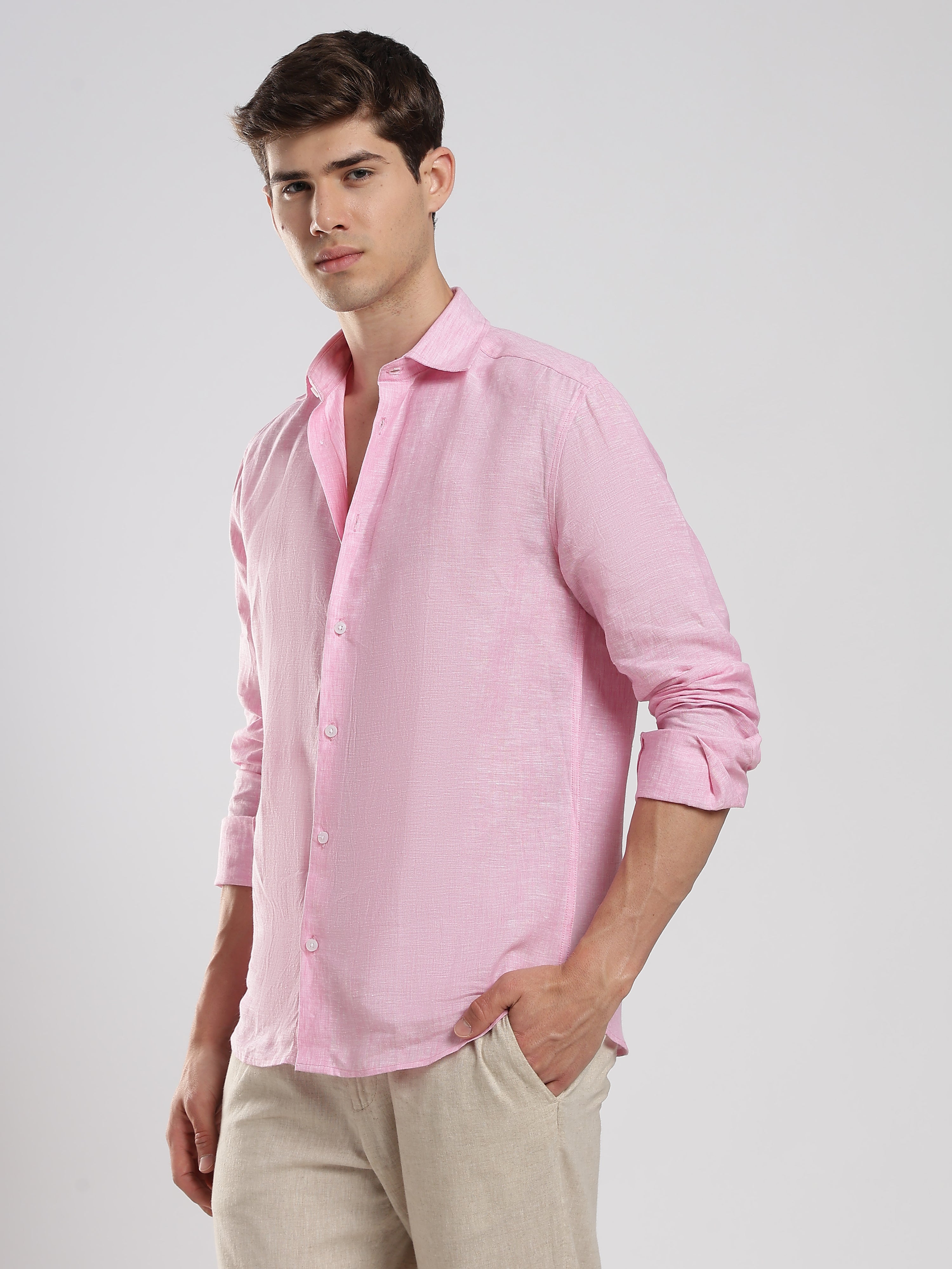 Blush Pink Linen Shirt – Soft Luxury Essential