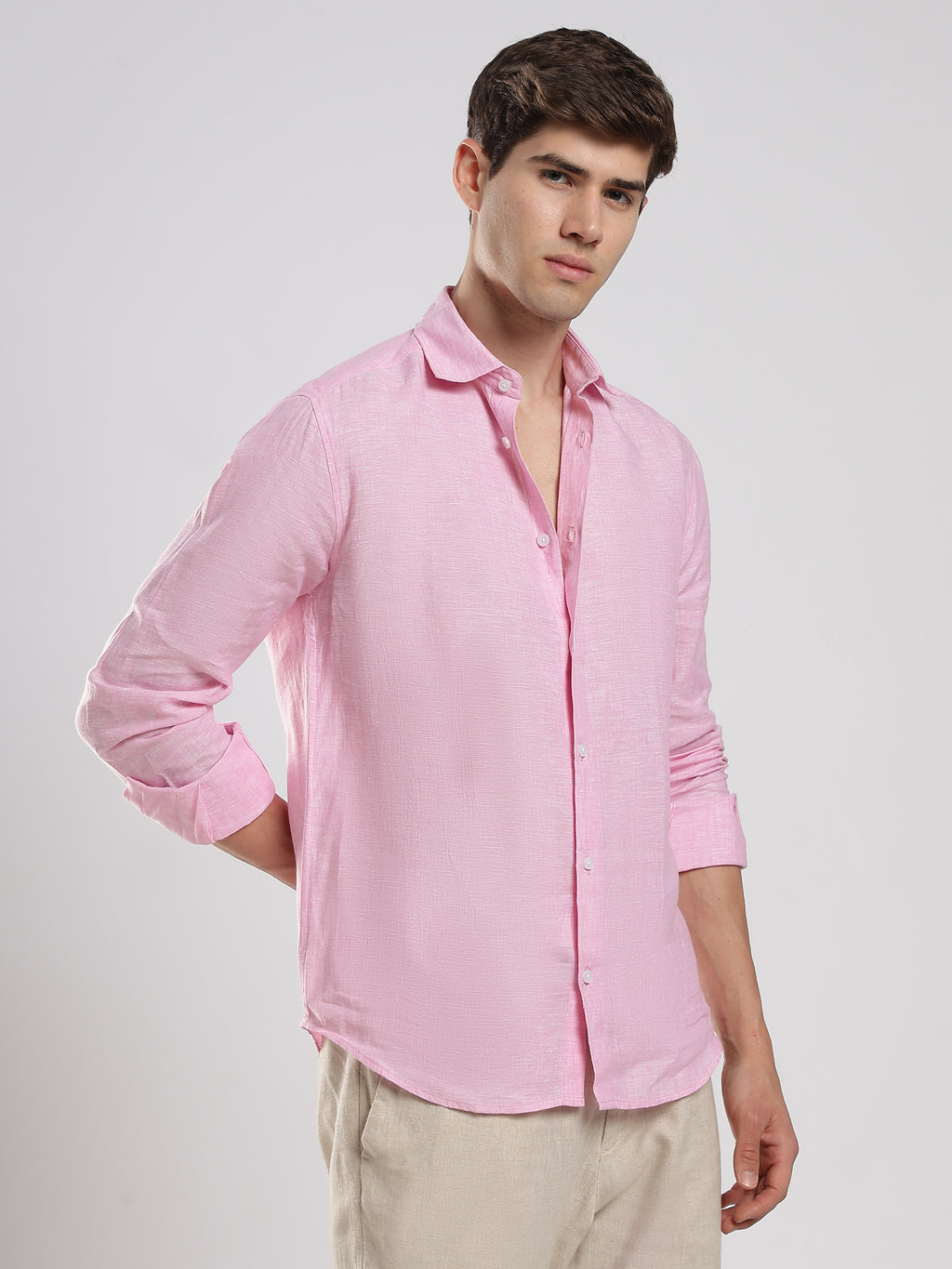 Blush Pink Linen Shirt – Soft Luxury Essential