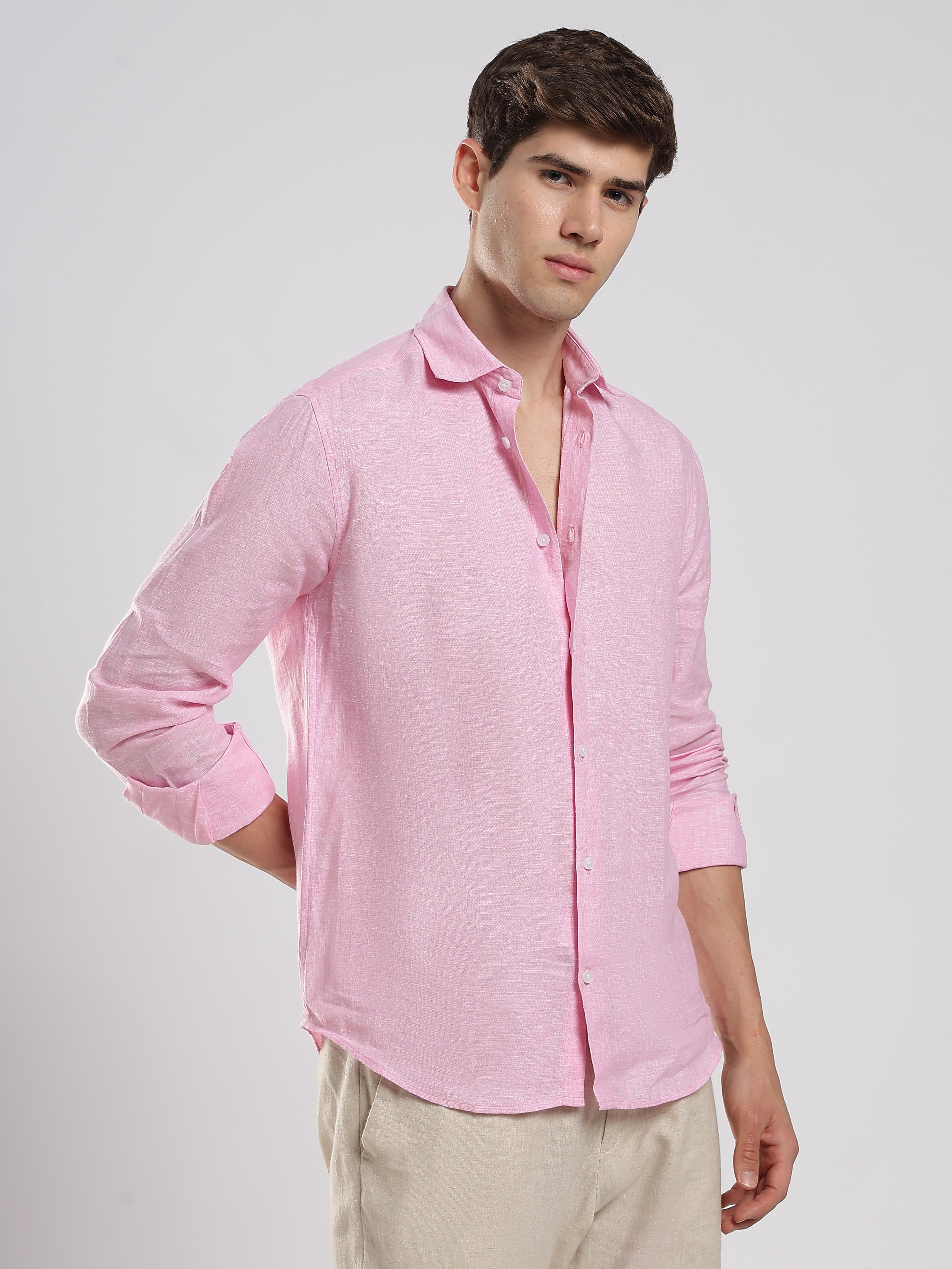 Blush Pink Linen Shirt – Soft Luxury Essential