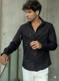 Black Irish Linen Shirt