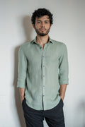 Eucalyptus Green Irish Linen Shirt