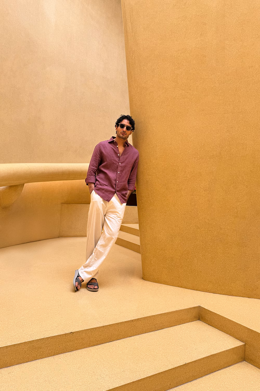 Plum Irish Linen Shirt