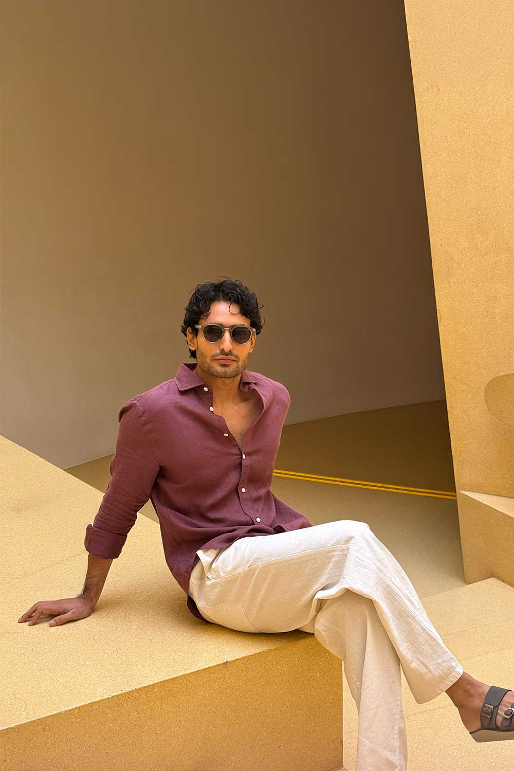 Plum Irish Linen Shirt