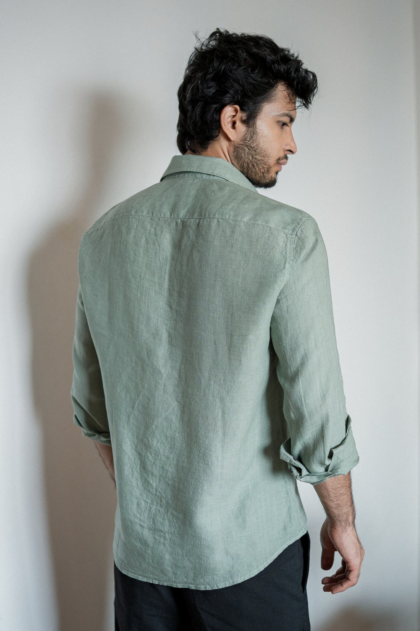 Eucalyptus Green Irish Linen Shirt