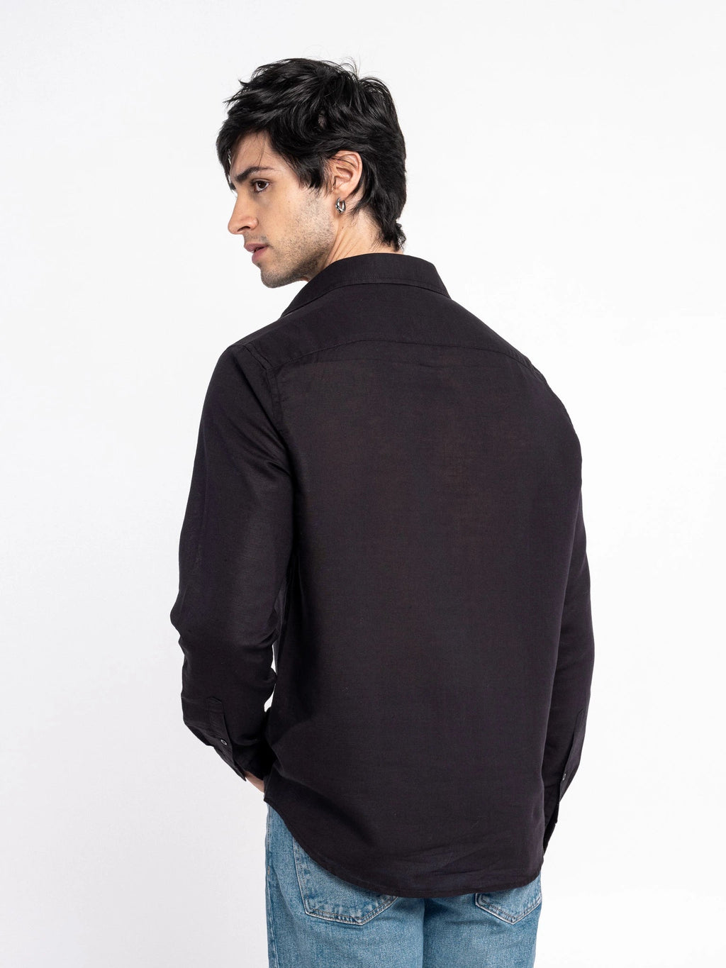 Black Irish Linen Shirt