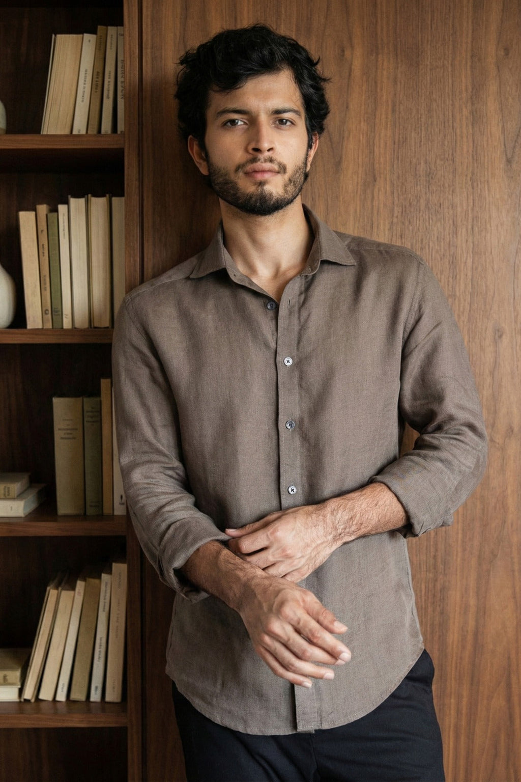 Dusty Olive Irish Linen Shirt