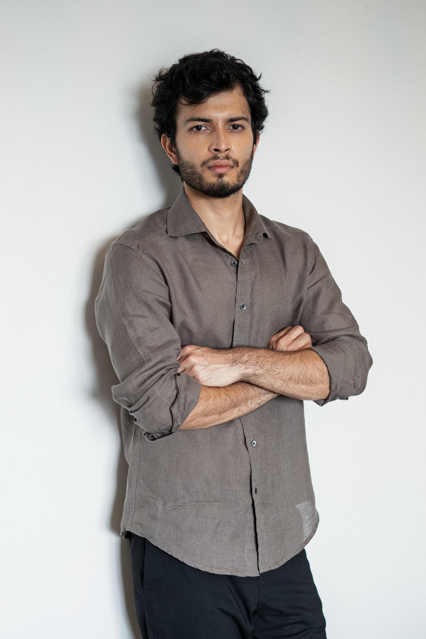 Dusty Olive Irish Linen Shirt