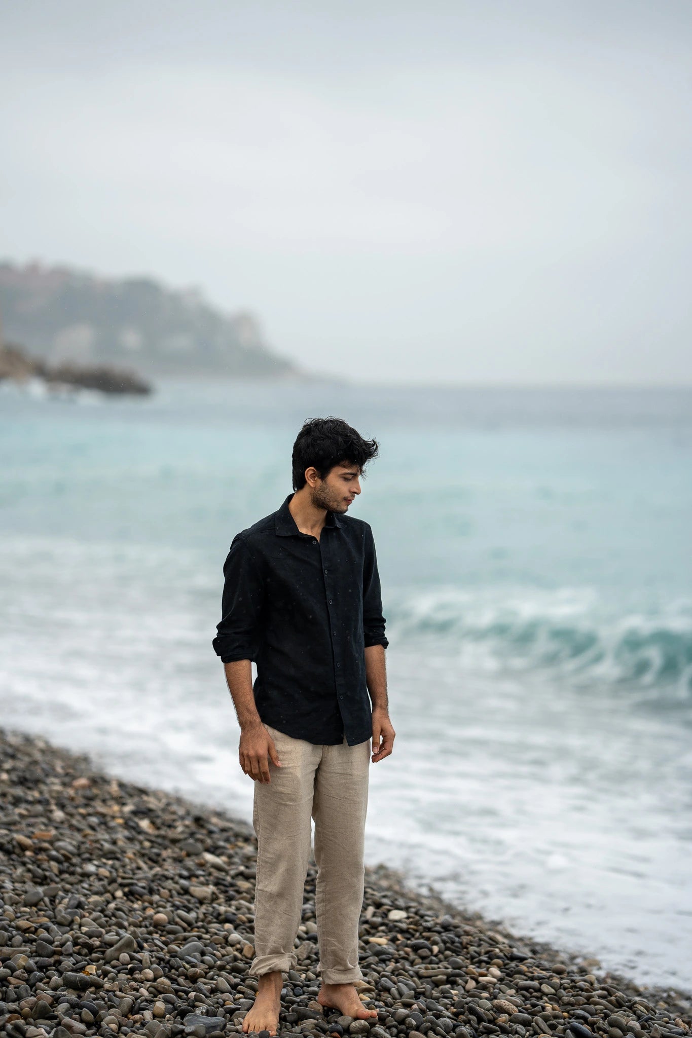 Black Irish Linen Shirt