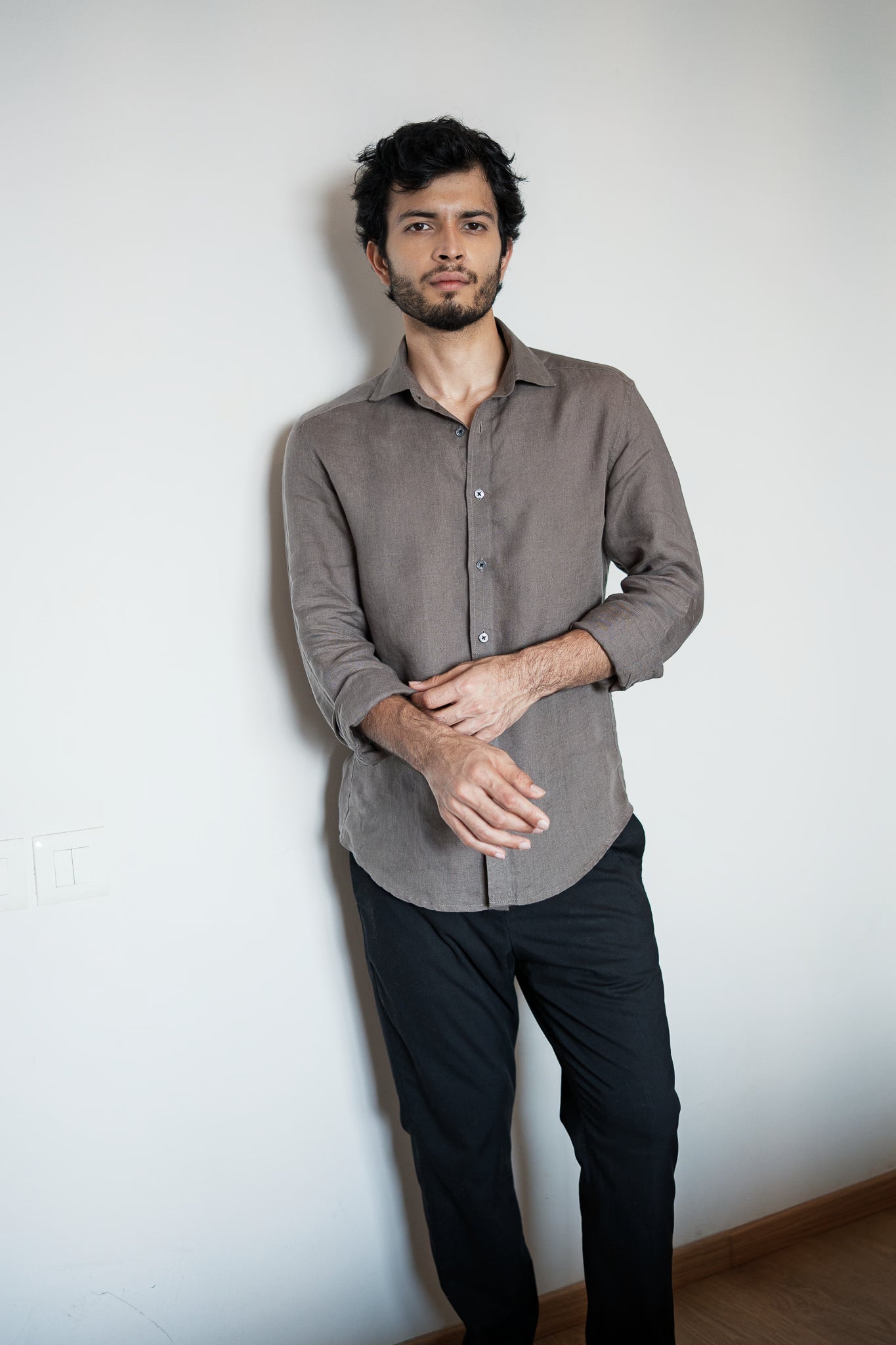 Dusty Olive Irish Linen Shirt